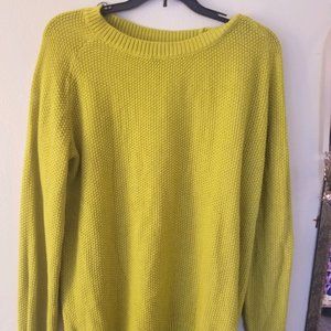 Long HM Sweater. Lime Green, Size M.